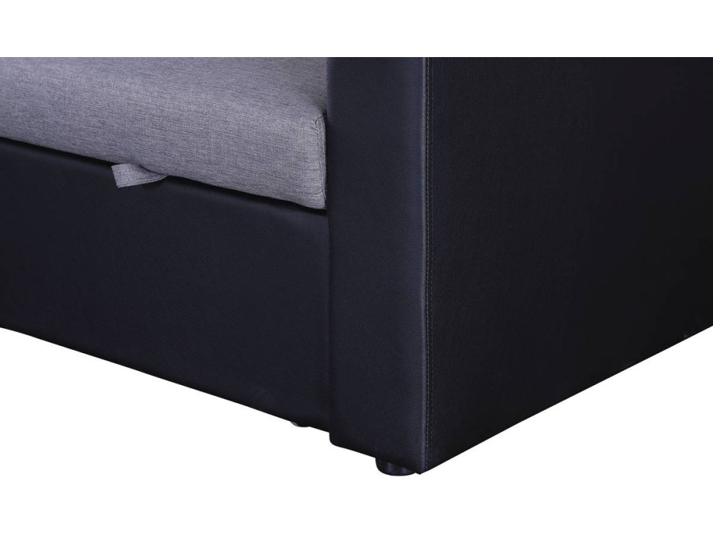 Canapé d'angle convertible/ réversible avec coffre "Alain" - 3 places - Gris / Noir