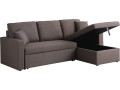 Canapé d'angle convertible/ réversible avec coffre "Alain" - 3 places - Gris / Noir - Taupe
