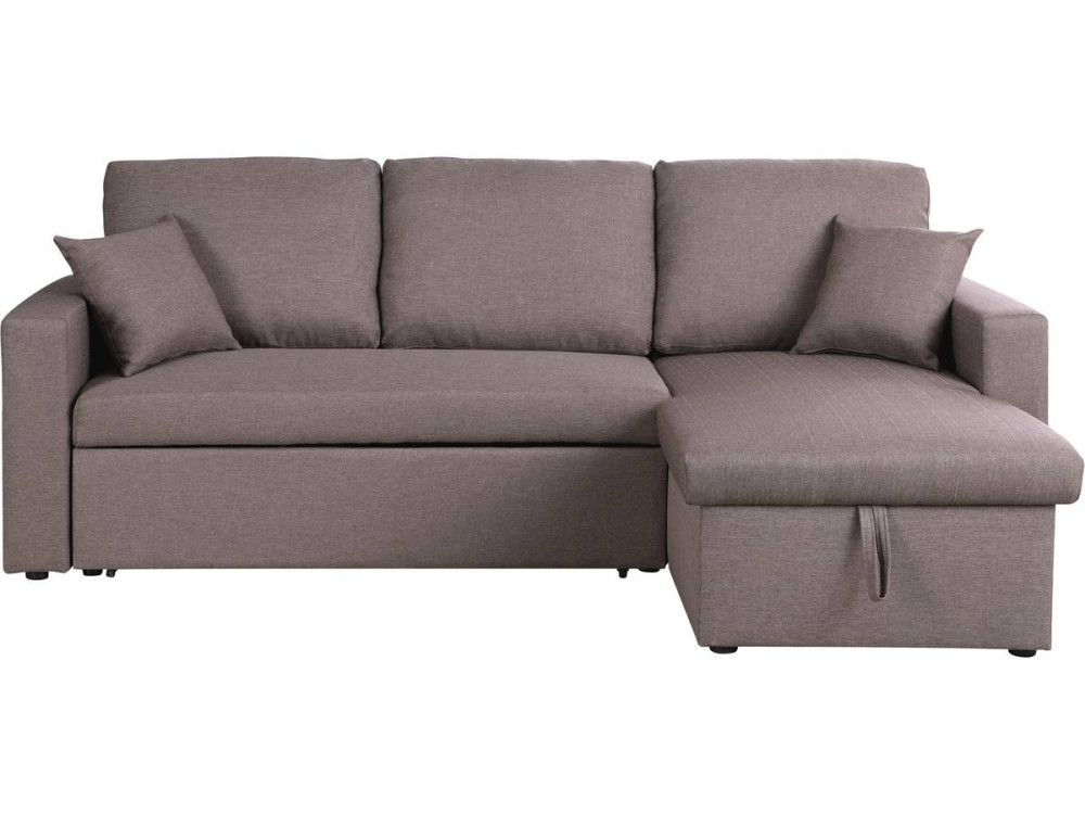 Canapé d'angle convertible/ réversible avec coffre "Alain" - 3 places - Taupe