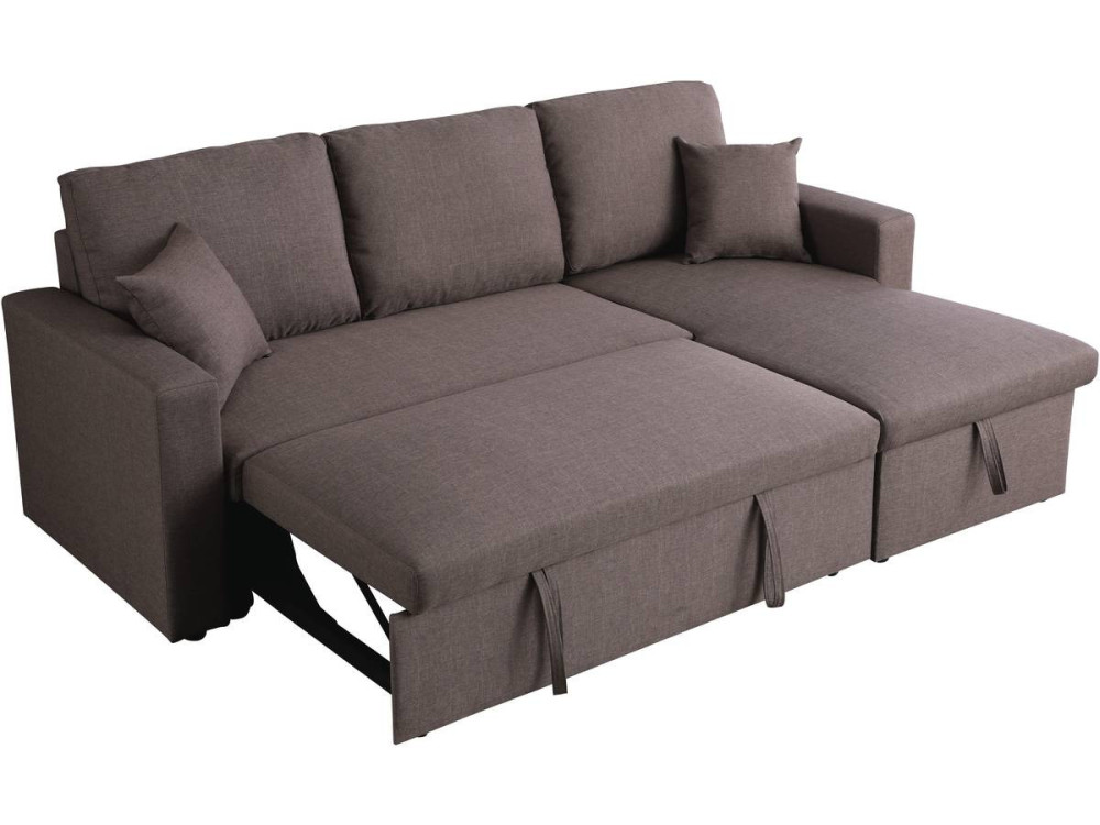 Canapé d'angle convertible/ réversible avec coffre "Alain" - 3 places - Taupe