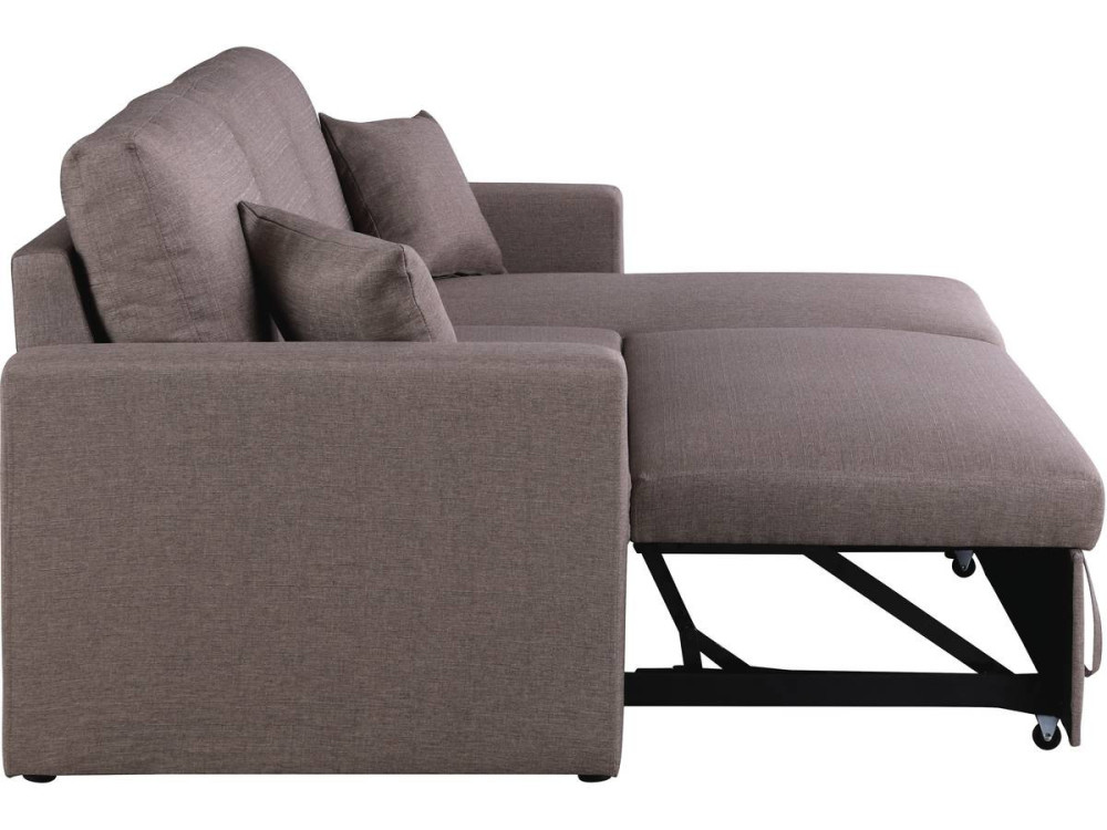 Canapé d'angle convertible/ réversible avec coffre "Alain" - 3 places - Taupe