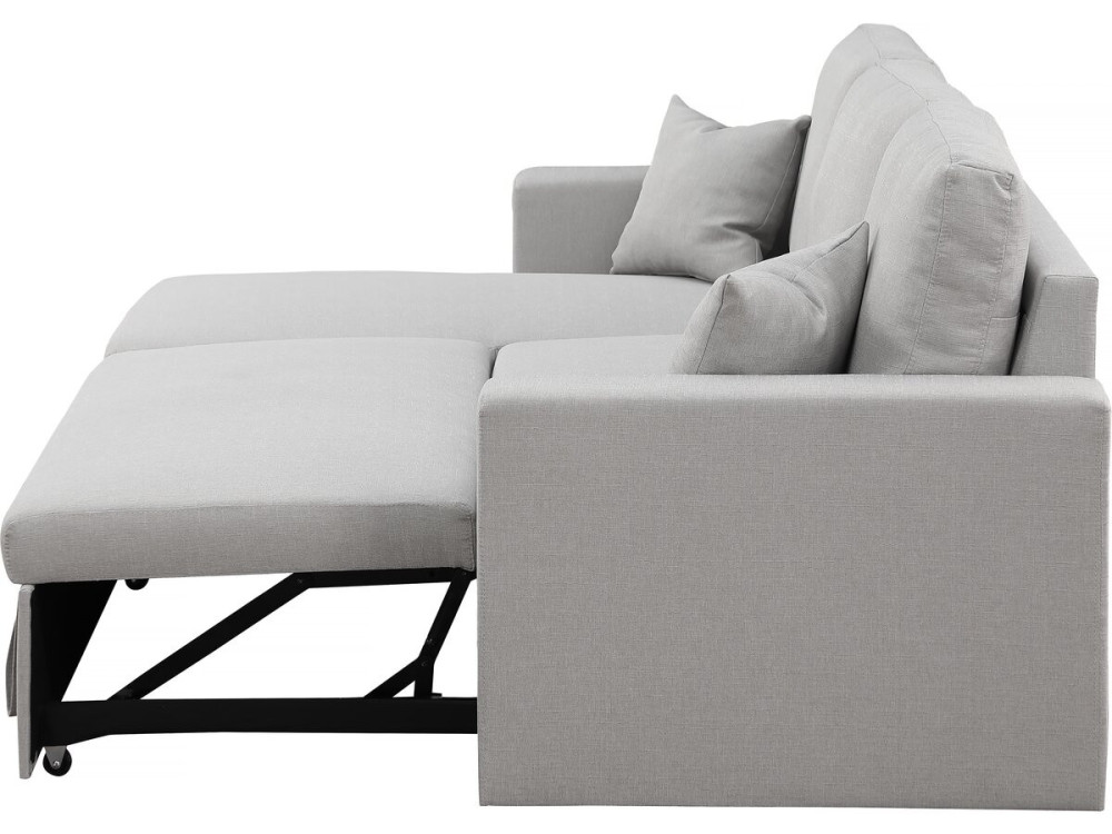 Canapé d'angle convertible/ réversible avec coffre "Alain" - 3 places - Gris clair