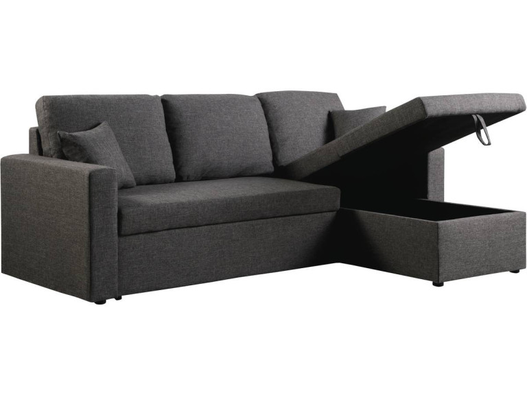 Canapé d'angle convertible/ réversible avec coffre "Alain" - 3 places - Gris