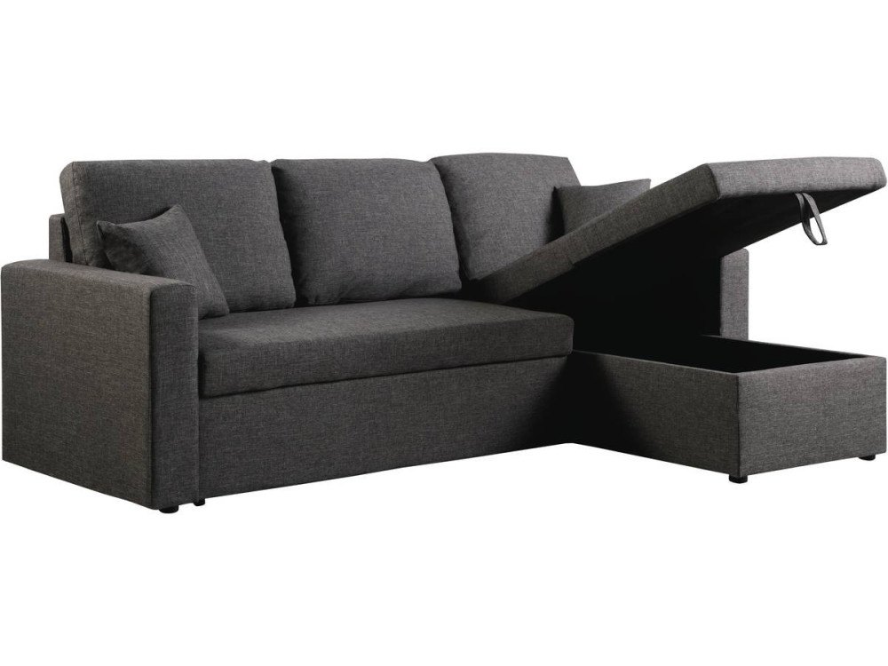 Canapé d'angle convertible/ réversible avec coffre "Alain" - 3 places - Gris