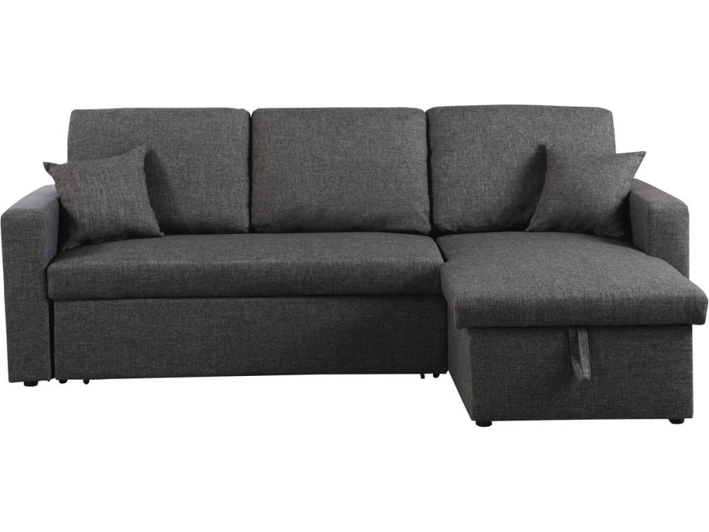 Canapé d'angle convertible/ réversible avec coffre "Alain" - 3 places - Gris