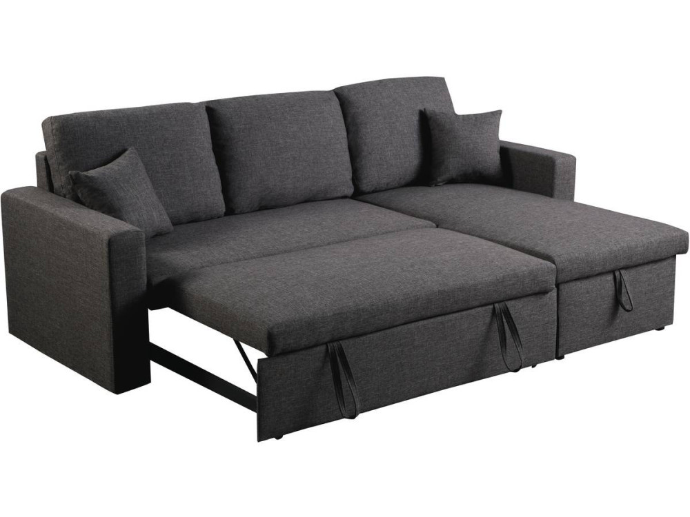 Canapé d'angle convertible/ réversible avec coffre "Alain" - 3 places - Gris