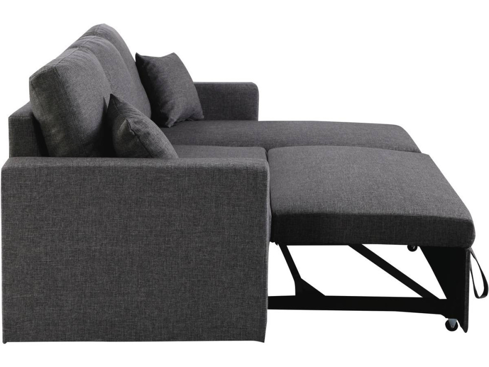 Canapé d'angle convertible/ réversible avec coffre "Alain" - 3 places - Gris