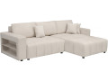 Canapé d'angle convertible tissu chenille 3 places - "Trocadero" - Crème - Crème