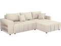 Canapé d'angle convertible tissu chenille 3 places - "Trocadero" - Beige - Beige