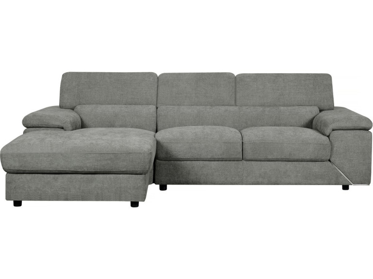 Canapé d'angle en tissu chenille "London" - 4 places - Gris
