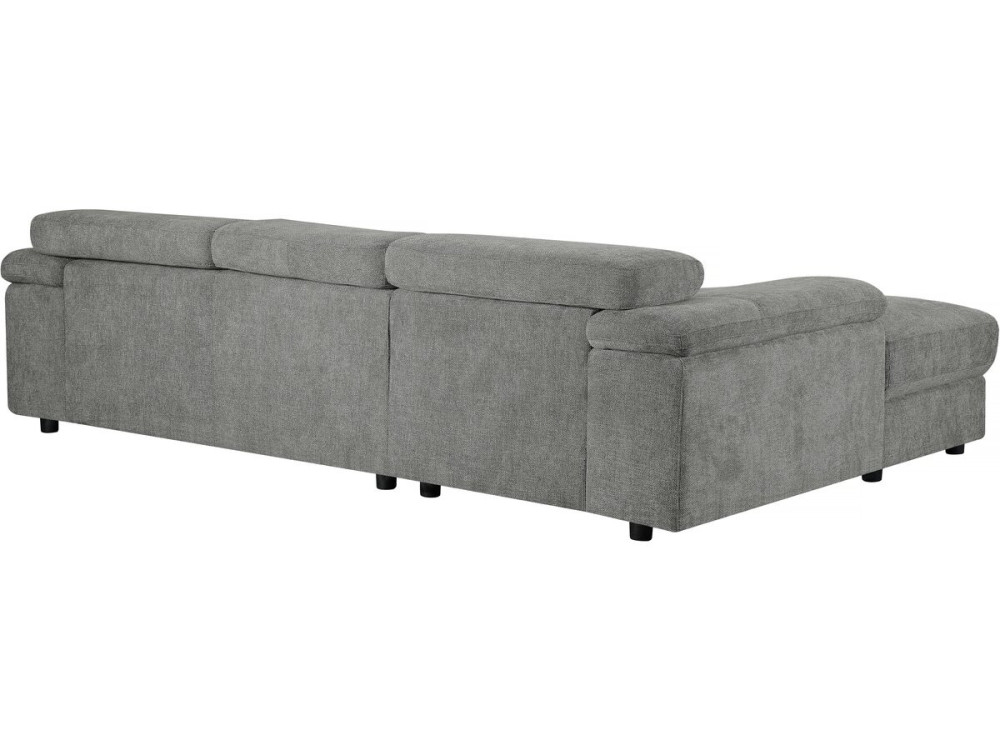 Canapé d'angle en tissu chenille "London" - 4 places - Gris