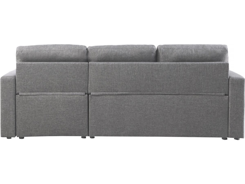 Canapé d'angle convertible/ réversible avec coffre "Alain II" - 3 places - Gris clair