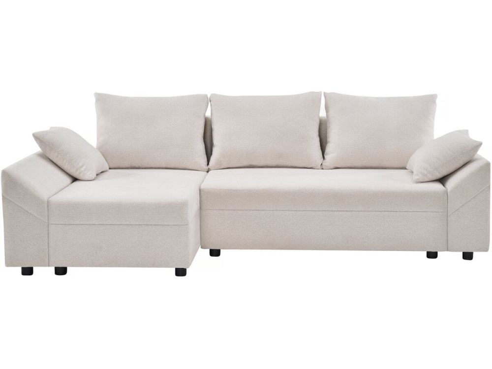 Canapé d'angle convertible et reversible en tissu texturé "Vaugirard II" - 3 places - Beige