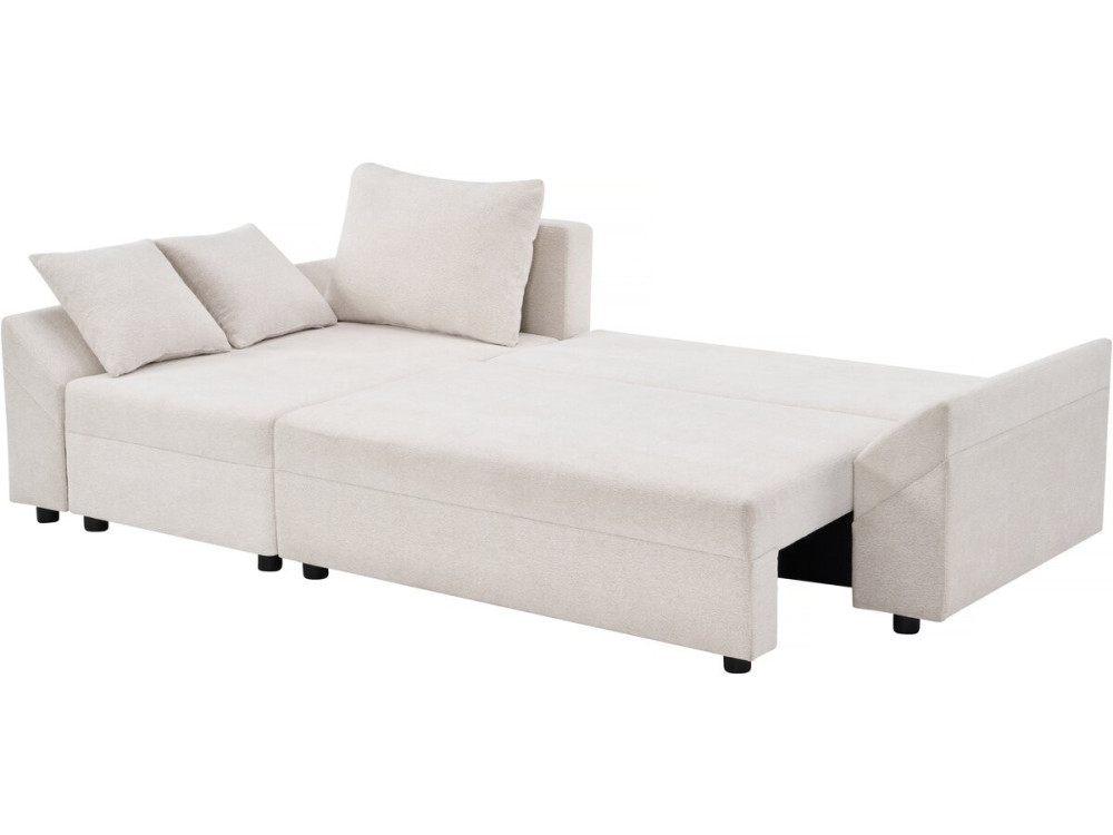 Canapé d'angle convertible et reversible en tissu texturé "Vaugirard II" - 3 places - Beige