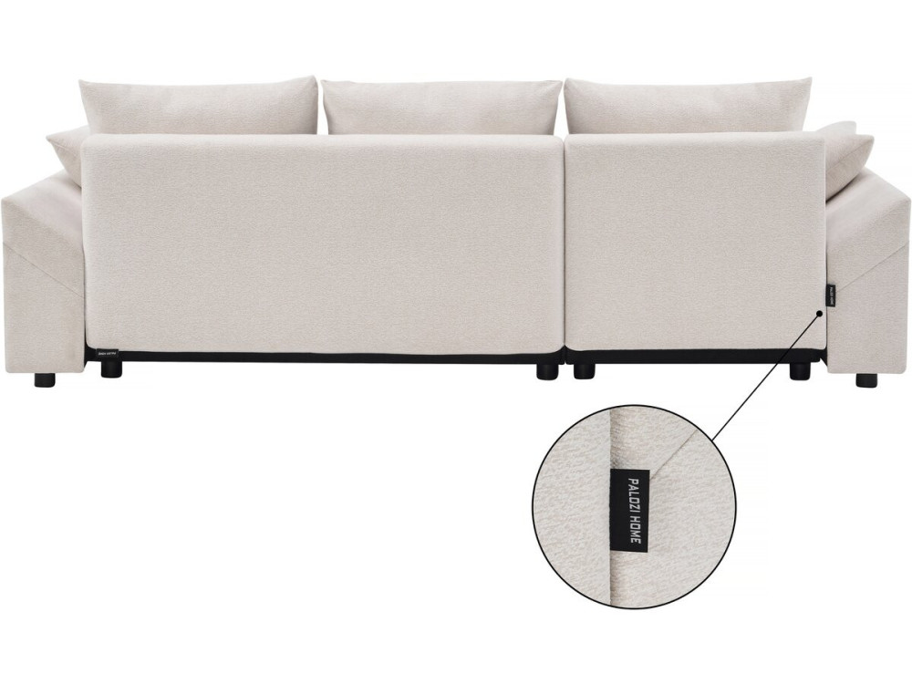 Canapé d'angle convertible et reversible en tissu texturé "Vaugirard II" - 3 places - Beige