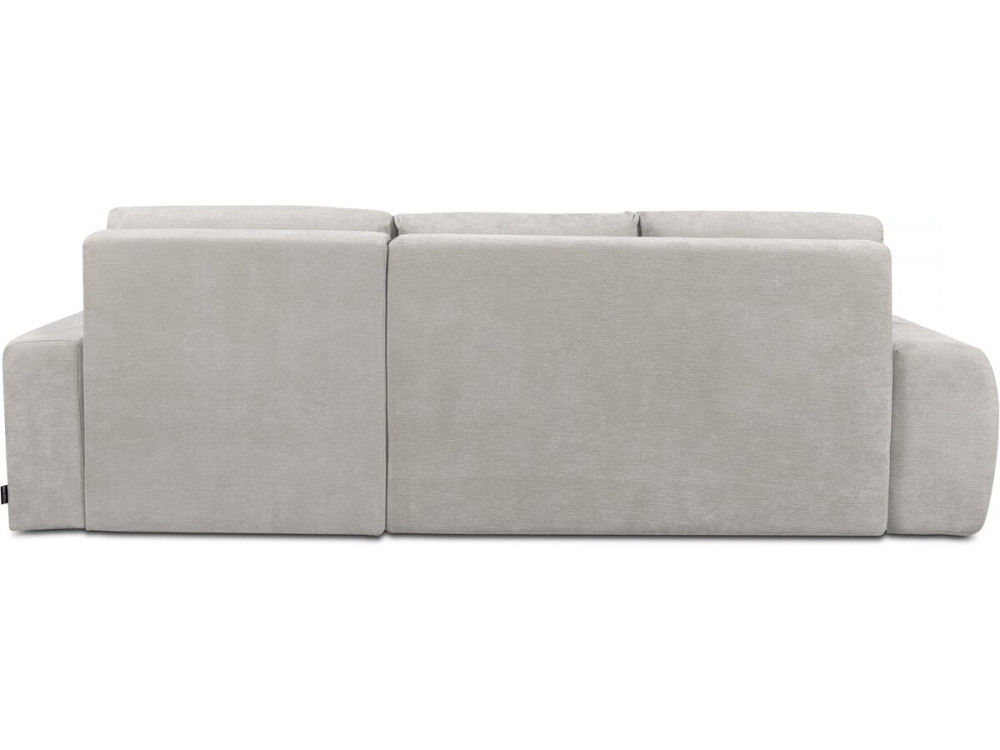 Canapé d'angle droit convertible en tissu chenille "Verneuil" - 3 places - Beige