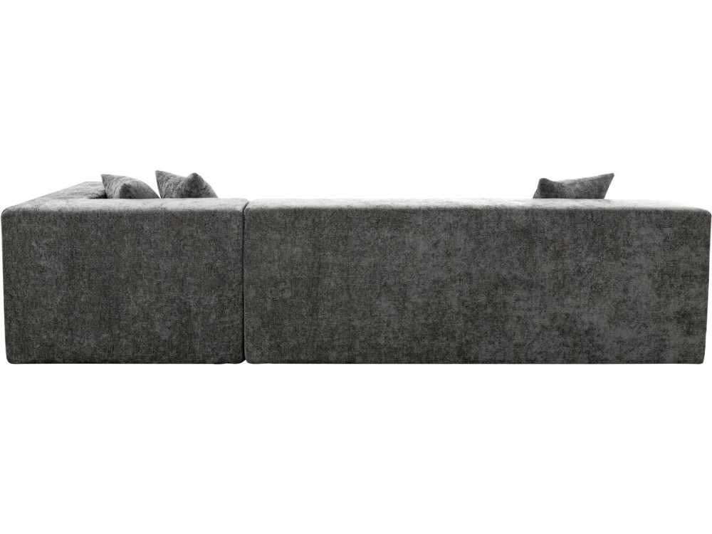 Canapé d'angle en tissu texturé "Tessaro" - 4 places - Gris