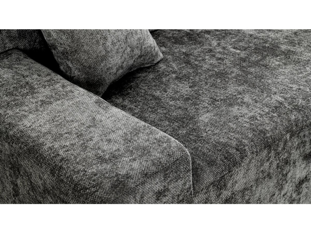 Canapé d'angle en tissu texturé "Tessaro" - 4 places - Gris