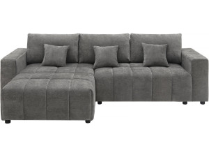 Canapé d'angle réversible/convertible en tissu - "George" - 4 places - Gris