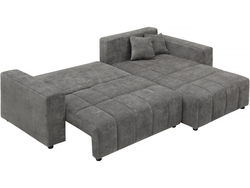Canapé d'angle réversible/convertible en tissu - "George" - 4 places - Gris