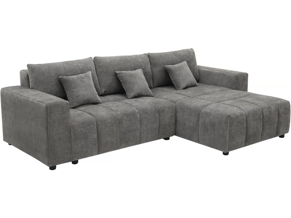 Canapé d'angle réversible/convertible en tissu - "George" - 4 places - Gris