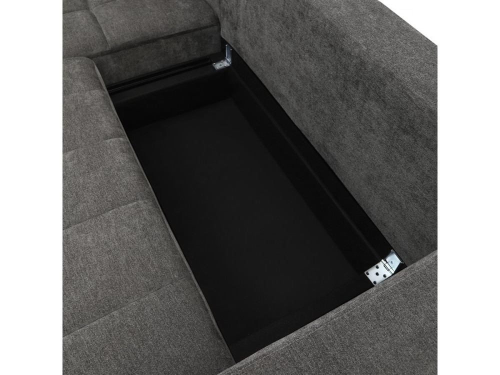 Canapé d'angle réversible/convertible en tissu - "George" - 4 places - Gris