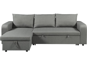 Canapé d'angle réversible/convertible en tissu "Victor" - 3 places - Gris