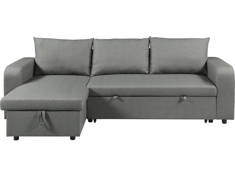 Canapé d'angle réversible/convertible en tissu "Victor" - 3 places - Gris