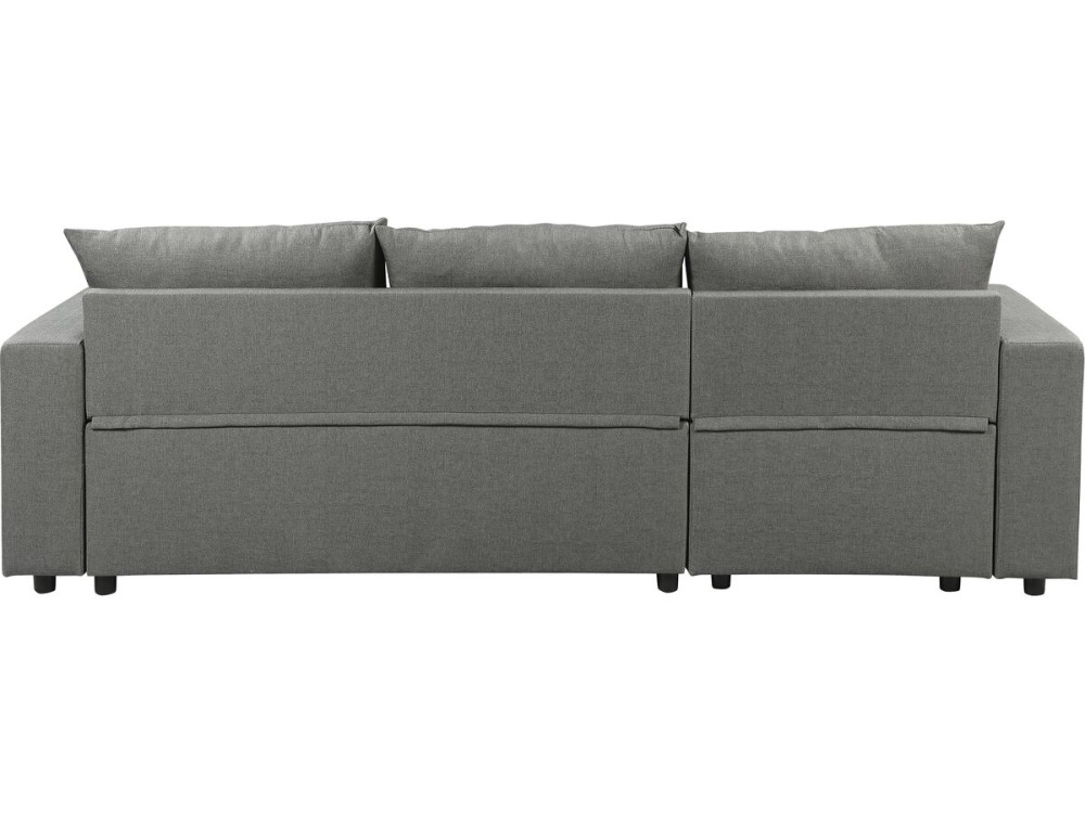 Canapé d'angle réversible/convertible en tissu "Victor" - 3 places - Gris
