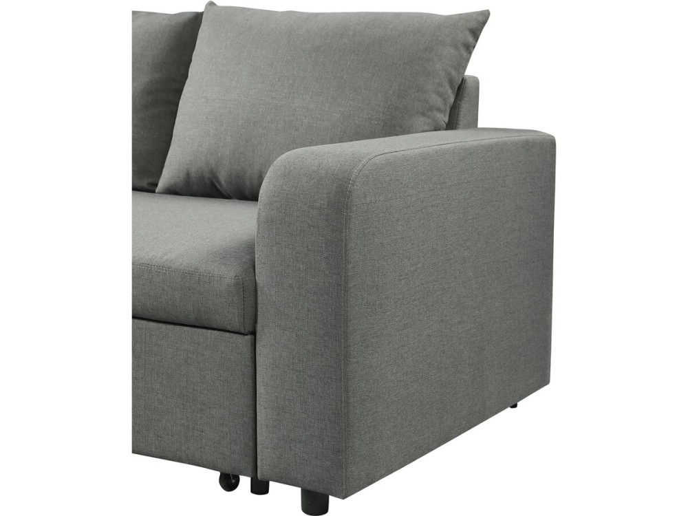Canapé d'angle réversible/convertible en tissu "Victor" - 3 places - Gris