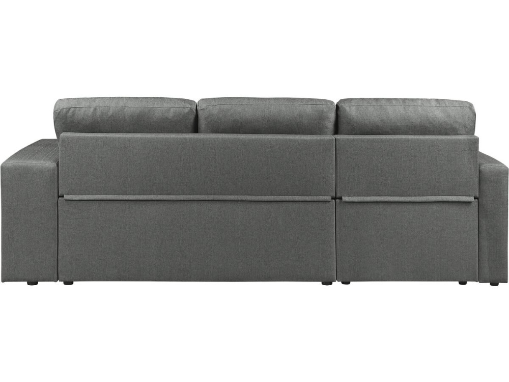 Canapé d'angle convertible/réversible tissu style bubble "Axel" - 3 places - Gris