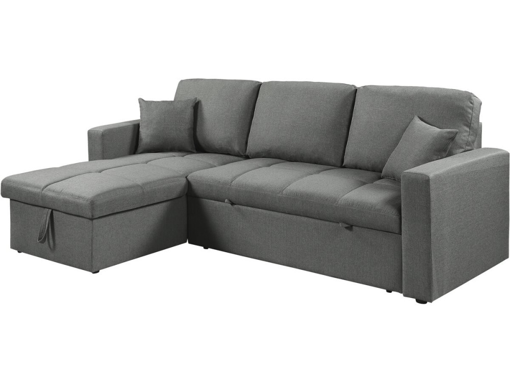Canapé d'angle convertible/réversible style bubble "Alain" - 3 places - Gris