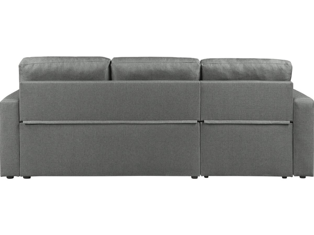 Canapé d'angle convertible/réversible style bubble "Alain" - 3 places - Gris