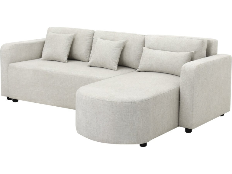 Canapé d'angle convertible/réversible en tissu "Charles" - 3 places - Beige