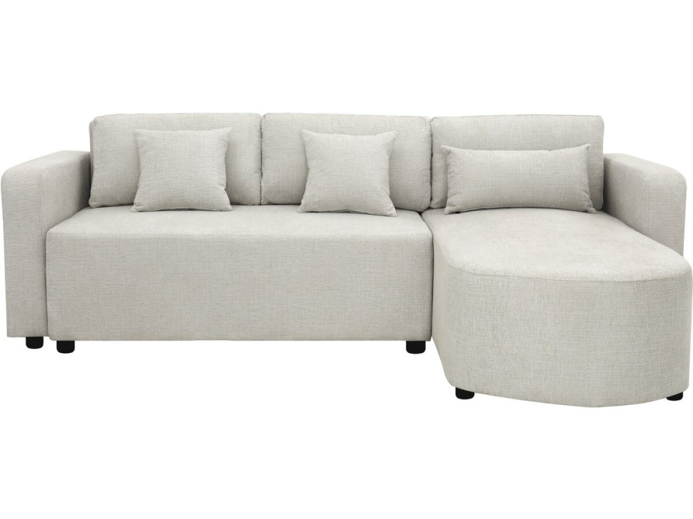 Canapé d'angle convertible/réversible en tissu "Charles" - 3 places - Beige