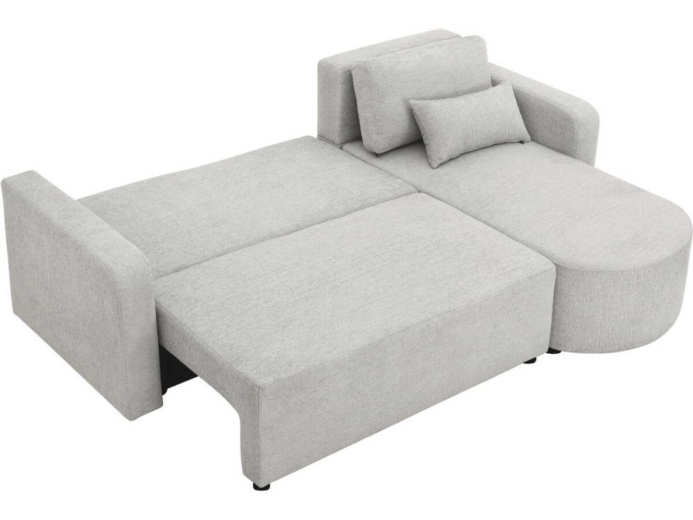 Canapé d'angle convertible et reversible en tissu "Charles" - 3 places - Gris