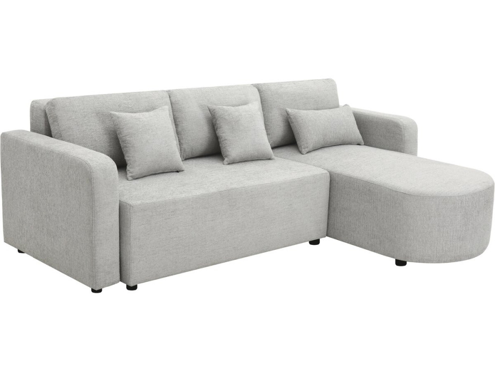 Canapé d'angle convertible et reversible en tissu "Charles" - 3 places - Gris