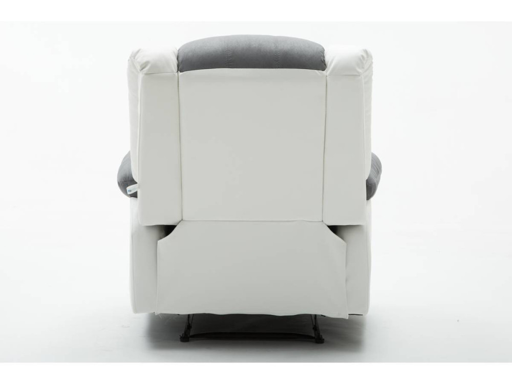Fauteuil relax "Buckingham" - 85 x 93 x 100 cm - Blanc / Gris clair