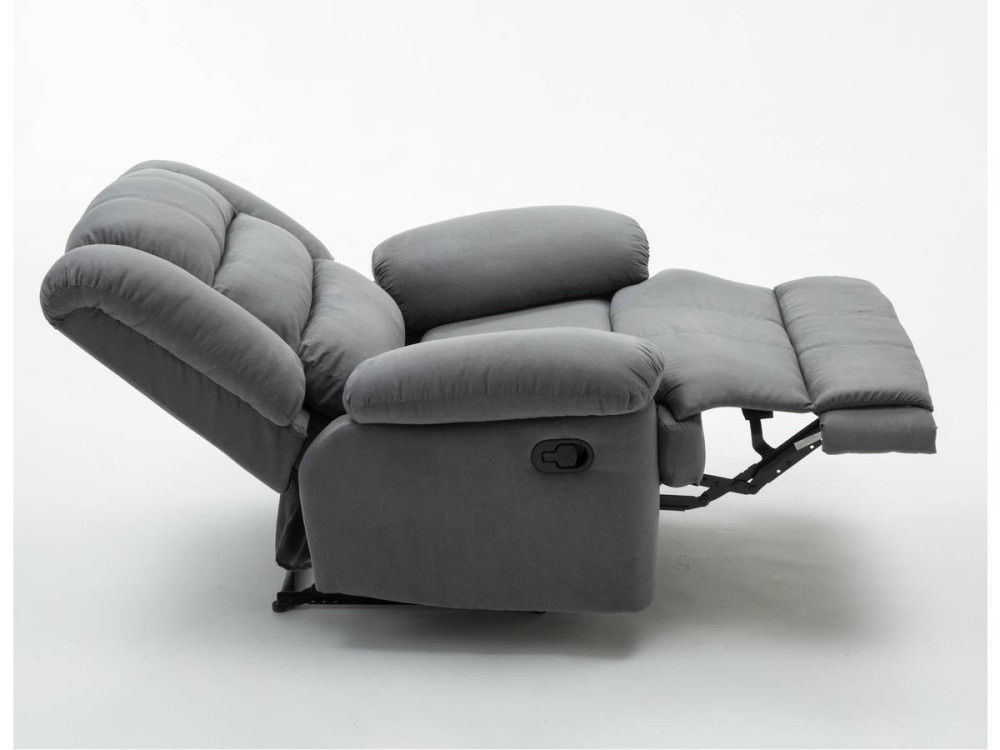 Fauteuil relax "Buckingham" - 85 x 93 x 100 cm - Gris clair