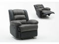 Fauteuil relax "Buckingham" - 85 x 93 x 100 cm - Blanc / Gris clair - Noir / Gris foncé
