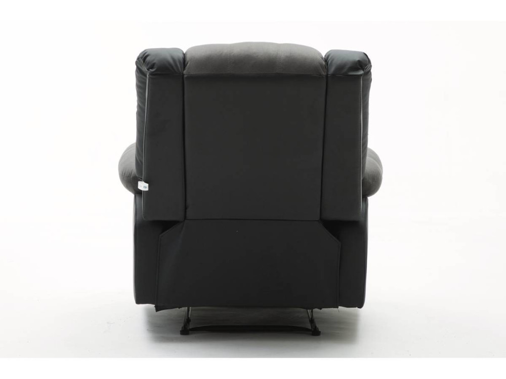 Fauteuil relax "Buckingham" - 85 x 93 x 100 cm - Noir / Gris foncé