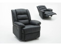 Fauteuil relax "Buckingham" - 85 x 93 x 100 cm - Gris clair - Noir