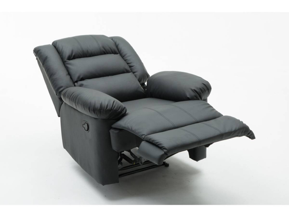 Fauteuil relax "Buckingham" - 85 x 93 x 100 cm - Noir
