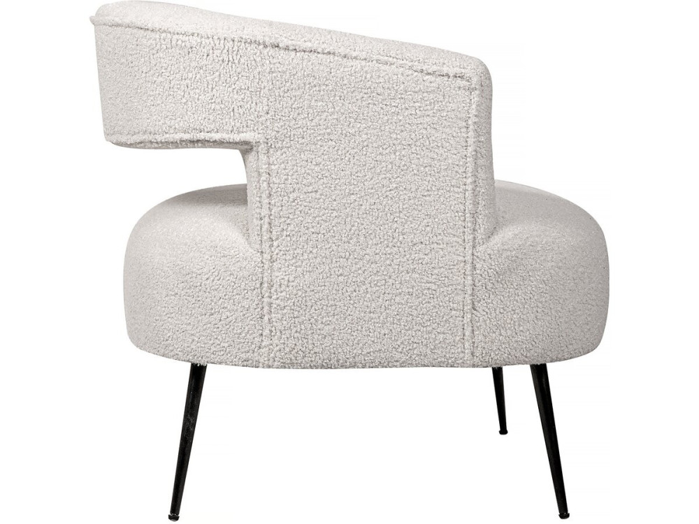 Fauteuil en tissu bouclette "iris" - Blanc