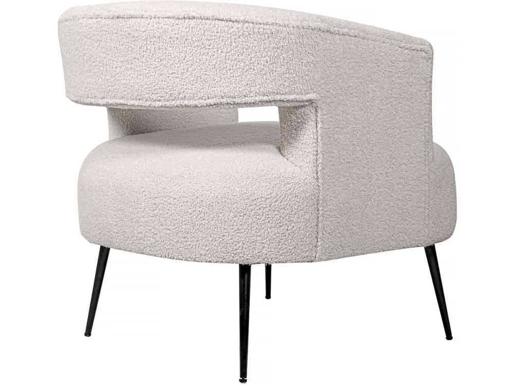 Fauteuil en tissu bouclette "iris" - Blanc