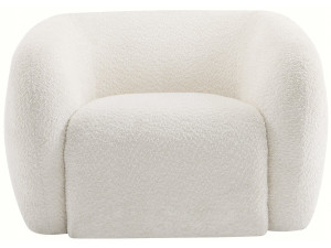 Fauteuil tissu bouclette "Washington" - Blanc