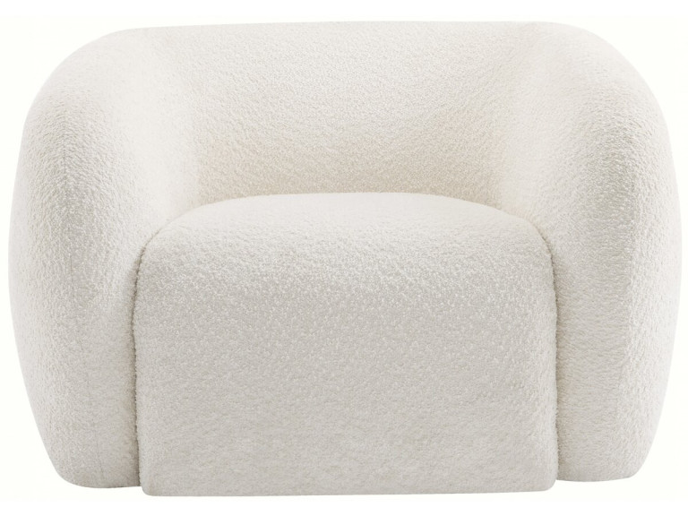 Fauteuil tissu bouclette "Washington" - Blanc