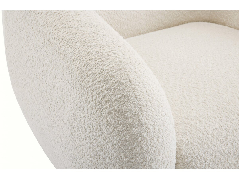 Fauteuil tissu bouclette "Washington" - Blanc