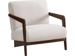 Fauteuil intérieur scandinave en bois et tissu "Lena" - Beige