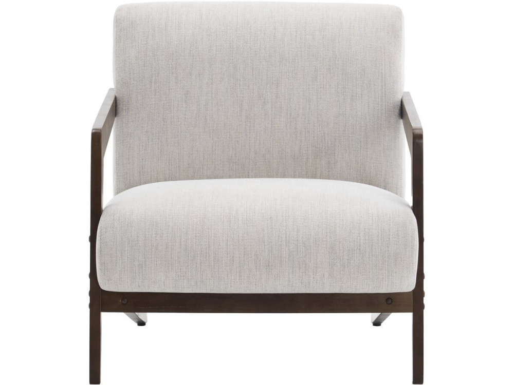 Fauteuil intérieur scandinave en bois et tissu "Lena" - Beige